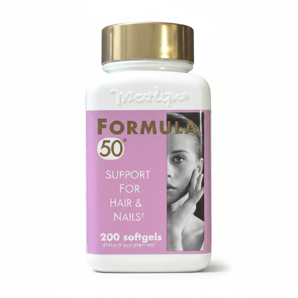 Formula 50 Hair & Nail Care Soft Capsules Hair/Skin/Nails Supplement, 200 Softgels, Natural Amino Acid, Vitamin Support, Skin Care, Adults, Prop 65 Safe