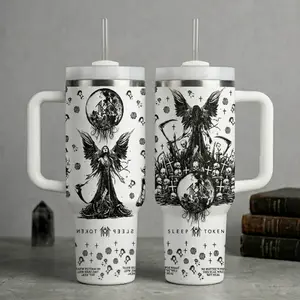 [ On Sale 45% ] Take Me Back To Eden 20oz 40oz Tumbler with Handle Straw Alternative Metal Worship Band Fan Gift Dark Gothic Angel Insulated Travel Mug