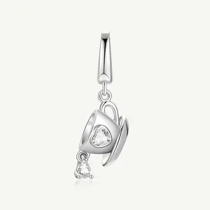 Coffee Cup Silver Charm