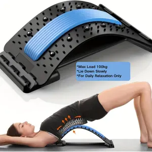 4-Level Adjustable Lumbar Back Stretcher Board, Back Cracking Massager for Lower Back Pain Relief, Scoliosis and Spine Decompression, Relaxation Aid