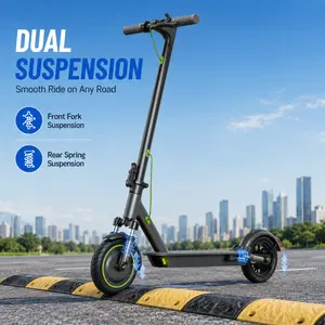 Portable Foldable Electric Scooter, 350W Motor, Dual Suspension, 19Mph Speed, 8.5" Honeycomb Puncture-Proof Tires, Tuya App Smart Control,