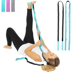 Stretch Strap -  Stretch Band to Improve Flexibility - Stretching Out Yoga Strap - Exercise and Physical  Belt for Rehab, Pilates, Dance and Gymnastics with Workout Guide Book