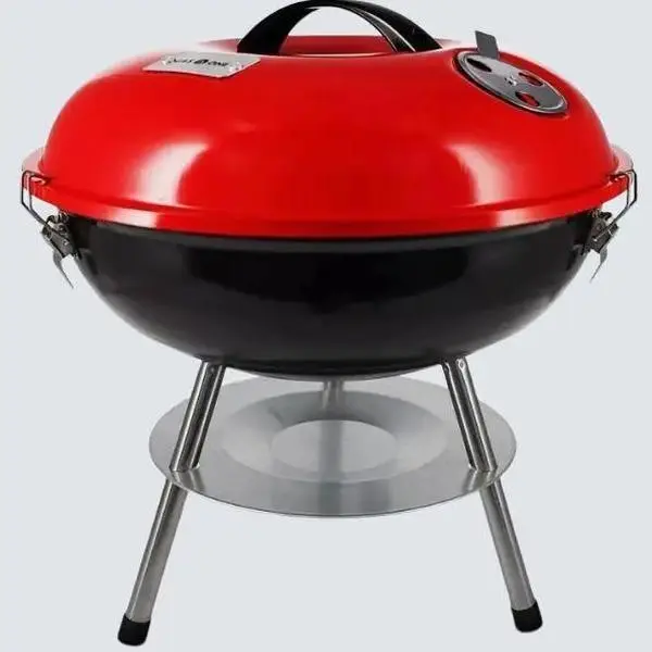 Premium Quality Material Portable Barbecue Grill with Dual Air Control Vents 14-inch Cooking Surface Compact Design for Steaks & Vegetables Perfect for Camping/Boating Grill On The Go!!
