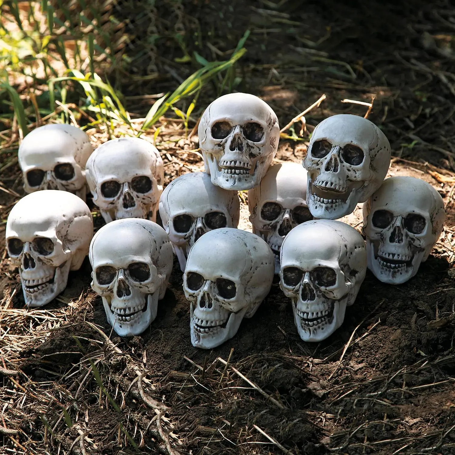 Bag of Skulls Halloween Decorations - 12 Pcs