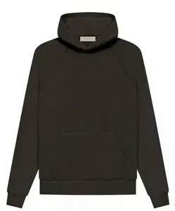 Off black hoodie Half size oversized fit/580 Menswear Sweatshirts Tops Pullover Kangaroo Casual