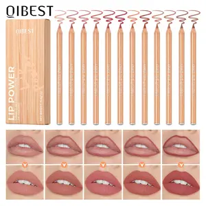 Original Wood Lip Liner Set 12 Pcs, Long-Lasting Non-Bleeding Matte Finish, Easy Application, Natural Look, Perfect for Skin Tone Correction