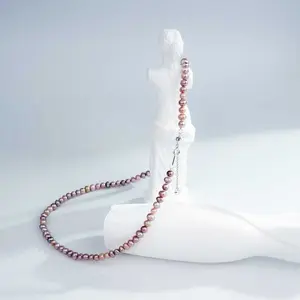 TK121-42-Z Non-nucleated Purple Pearl Necklace with Fresh Water Pearls for birthday/anniversary/holiday /retirement/ graduation presents