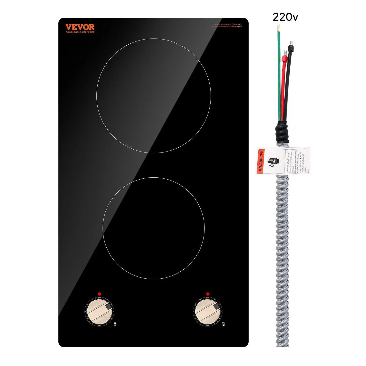 【Summerfinds】3500W 2 Burner Induction Cooktop Electric Countertop Burner Knob Control 【Summerfinds】3500W 2 Burner Induction Cooktop Electric Countertop Burner Knob Control