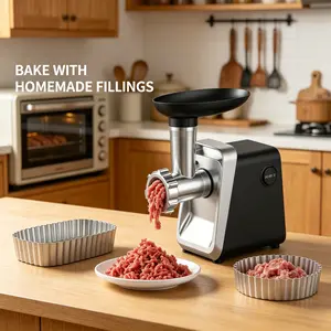 1pc Home Kitchen Electric Meat Grinder & Sausage Stuffer, 2800W High Power 200RPM, Durable ABS Shell & Cast Aluminum Head, Multifunctional Mincer for Daily Meat Processing & Homemade Sausage Making