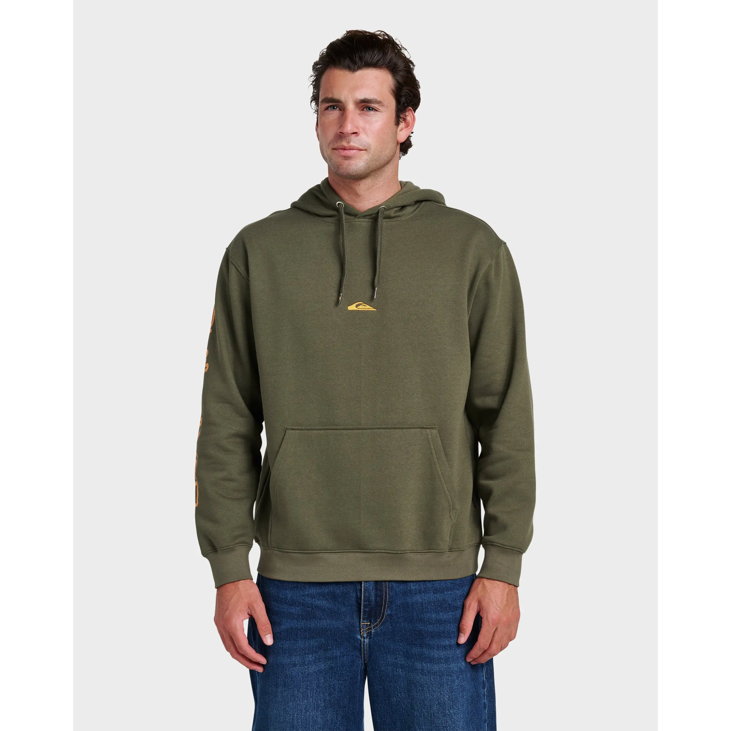 Quiksilver | Passage Logo Hoodie | Embroidered Logo Signature Logo | Casual Streetwear