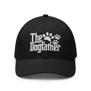 The Dogfather Paw Hat, Best Dog Dad Hats, Father's Day Adjustable Washed Denim Baseball Cap for Men
