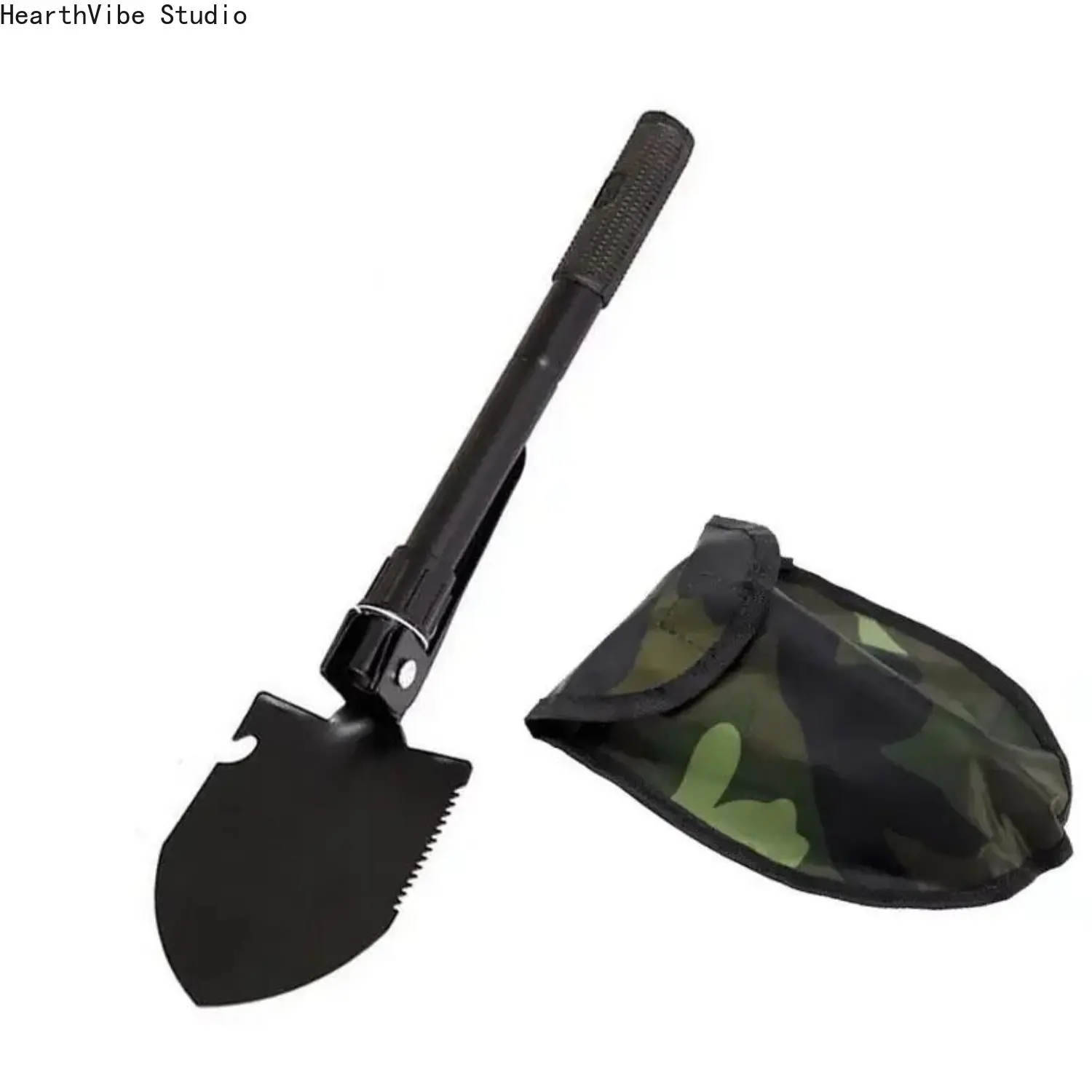 Compact Folding Survival Shovel, Metal Multifunctional Toolkit for Outdoor Camping, Car, Fishing, and Emergency Use, Outdoor Survival Equipment