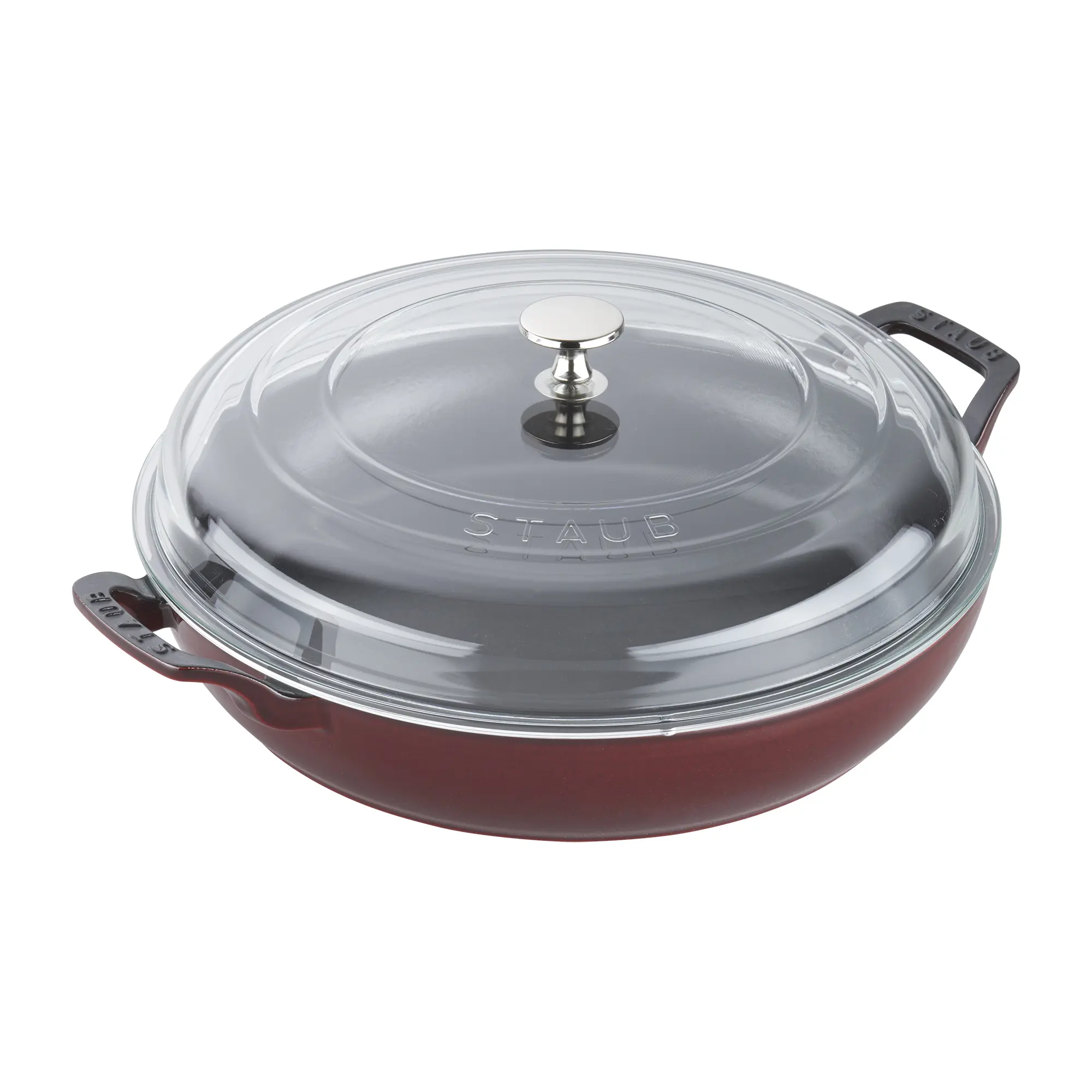 STAUB Enameled Cast Iron, 3.5-qt Braiser w/Glass Lid, Made in France STAUB Enameled Cast Iron, 3.5-qt Braiser w/Glass Lid, Made in France