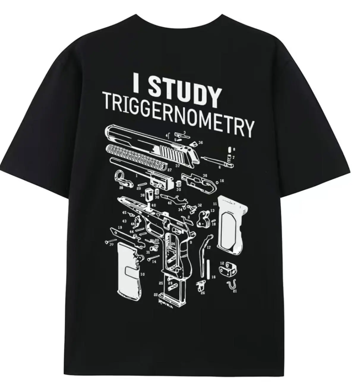 Men's Shield Republic Black T Shirt Size Large "I Study Triggernometry"