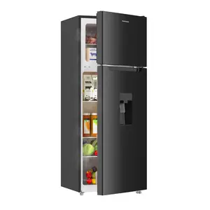 BANGSON 7.3 Cu.Ft Refrigerator with Water Dispenser, 2 Door Refrigerator, ice maker machine, Adjustable Thermostat,Low Noise, Fridge for Office, Kitchen, and Home, Black, Silver