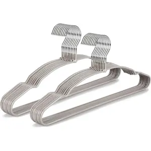 Metal Hangers 20 Pack, Non Slip Clothes Hangers Space Saving, Heavy Duty Rubber Coated Wire Hanger for Coat, Shirt, Dress, Pants-Grey, CT12G