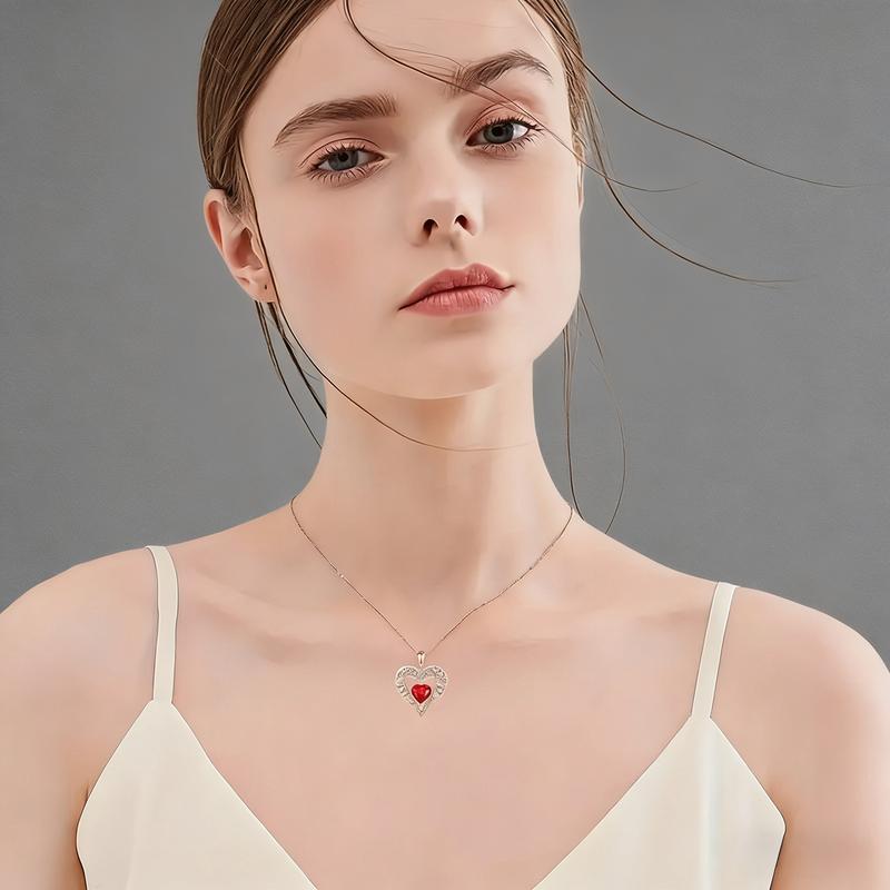 Rose Gift Box Heart Necklace - Perfect for Lover Mother Best Friend Wife Girlfriend - Ideal for Valentine's Day Thanksgiving Christmas Parties Birthdays New Year's