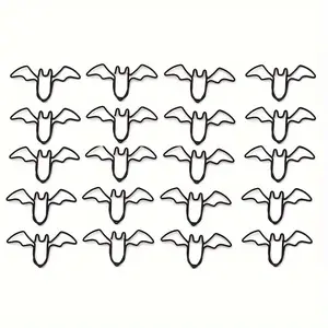 20pcs/set Bat Shaped Paper Clips, Office Stationery Metal Bookmark Binder Clips, Iron Material, Document Organizer, File Holder Accessories for School and Home Use