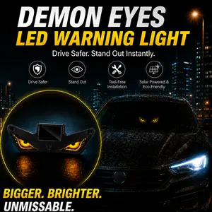 DIYCOM Light sensor vibration strobe lamp solar type-C glass window suction cup LED demonic eye four-color selectable