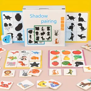Puzzle find different shadow matching game wooden puzzle building block