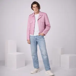 ENTICER PINK UNIFORM LEATHER JACKET
