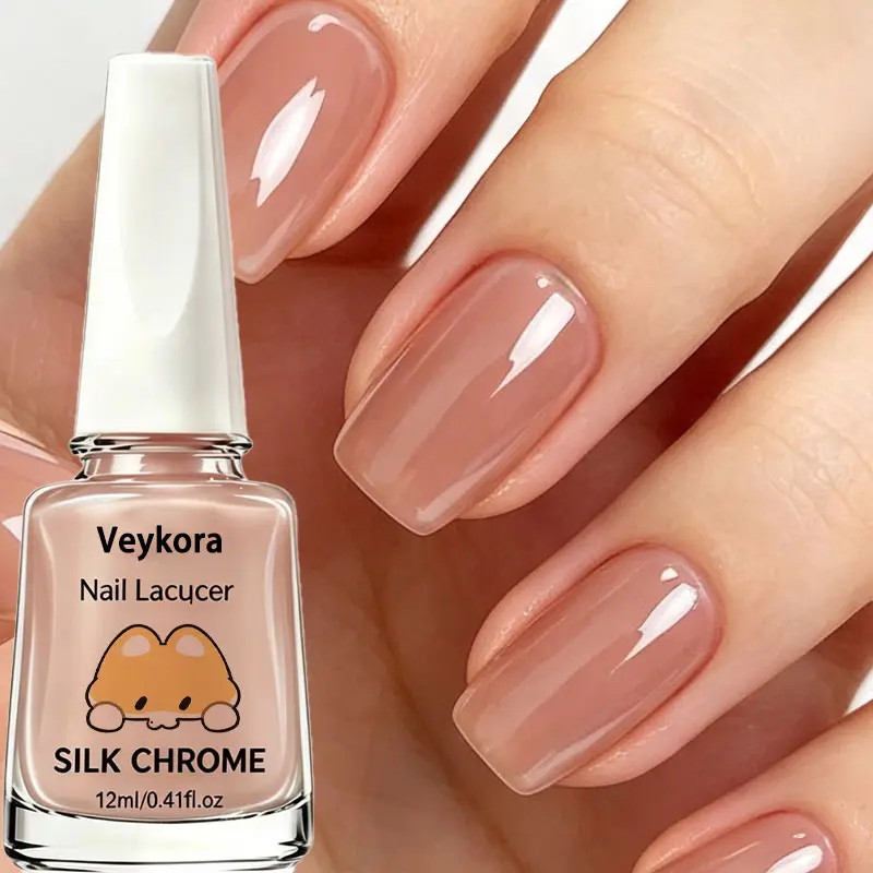 Colorless jelly velvet shine nail polish, lightweight and glossy manicure polish, quick-drying and long-lasting, suitable for work, weddings and daily casual manicures, 12ML