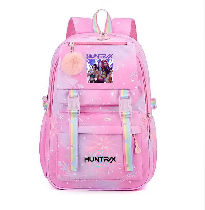 Women's K-Pop Printed Student Backpack - High-Capacity, Trendy Design Luggage & Shoulder Bag