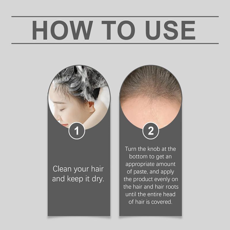 Hair Color Stick,Safe Convenient Comb Hair Dye Cream,Black Portable Hair Colouring,2-in-1 Color Correction Stick with Comb to Cover Gray and White Hair(three color, Black&Dark tea&Chestnut brown)