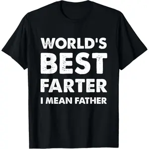 [100% Cotton] World Best Farter I Mean Father Shirt Gifts for dad Funny t-Shirt for Men