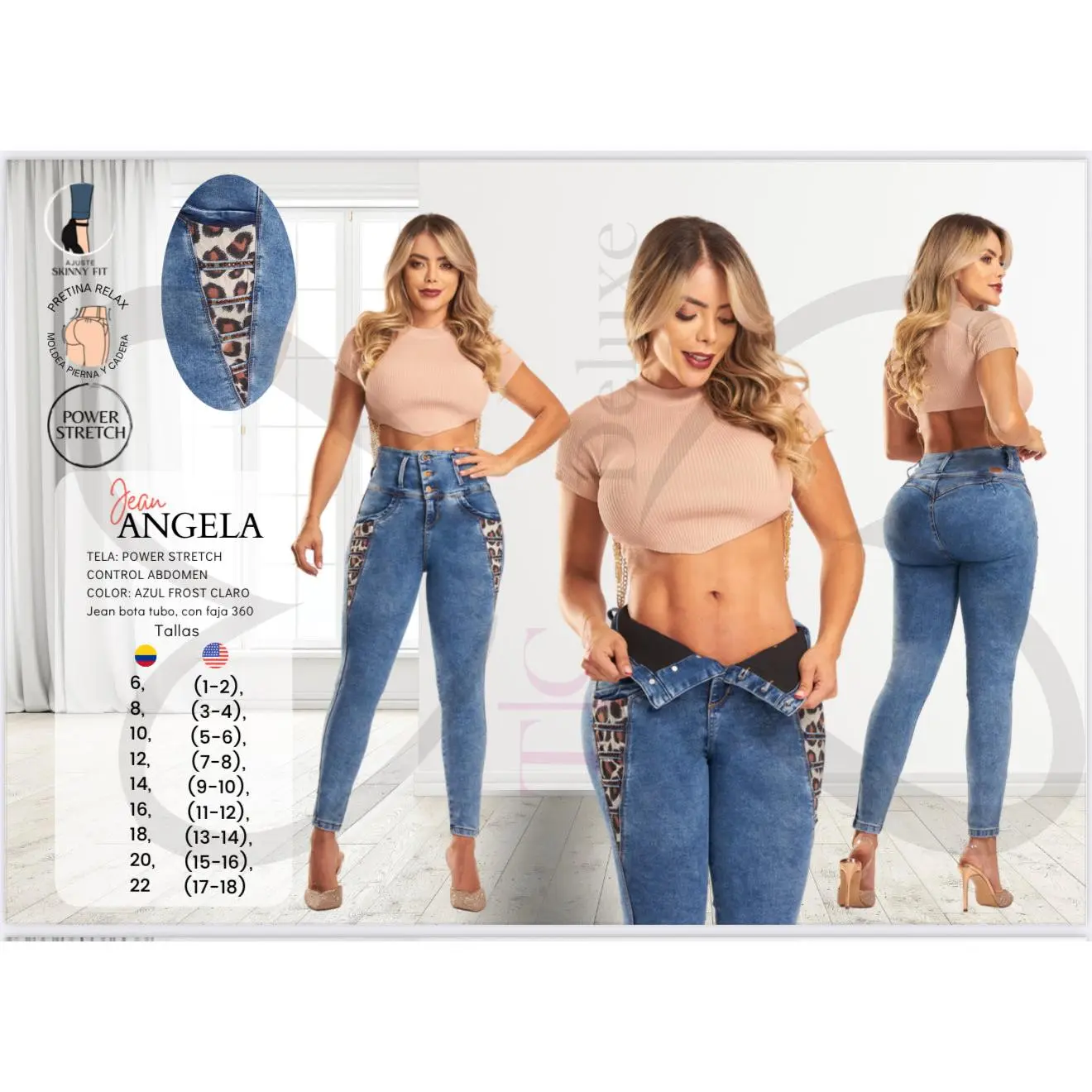 Ángela AC Women's Plain Above the Ankle Denim Jean Trouser All Seasons Basic Streetwear Bottom
