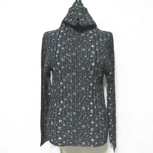 Pre-owned Issey Miyake Polyester Small Leather Goods Pleats Please Star Print Turtleneck Top