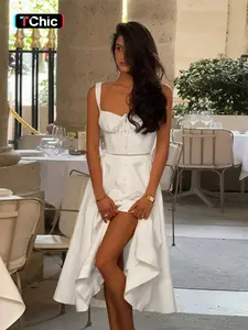 Spliced Drawstring Tie Dress, Stylish Splicing Design, Elegance, Elegant, Perfect for Casual Wear, Trendy Chic Fashion Statement Piece