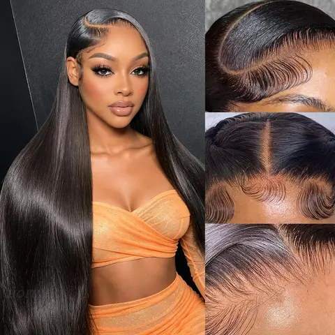 34 Inch Straight Wigs Human Hair 13x6 HD Lace Front Wigs Human Hai HD Transparent Lace Frontal Wigs Human Hair Pre Plucked