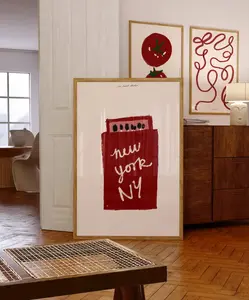 New York Matchbox Trendy Retro Print Unframe Vintage Poster Modern Kitchen