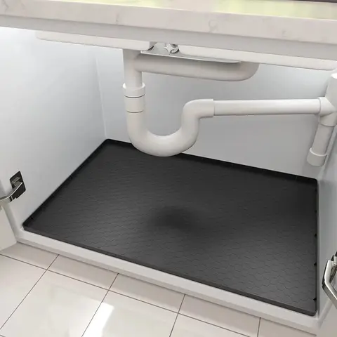 Waterproof Silicone Sink Pad, Kitchen Sink Protector, Shelf Liner Organizer, Cabinet Water Tray, Water Splash Proof, Water Splash Guard, Home, Household Items, Various Sizes Available