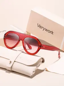 Women's Shield-Shaped Retro Classic Brand Sunglasses, Perfect for Beach Vacations, Date, Shopping, and More