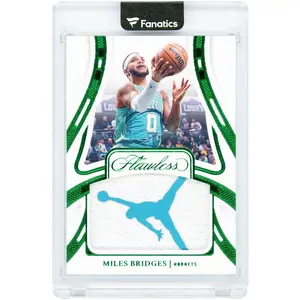Miles Bridges Charlotte Hornets 2023-24 Panini Flawless Emerald Game Used Jumpman Logo 2 Color Relic #PAT-MLB #3/5 Card - Fanatics Authentic Certified