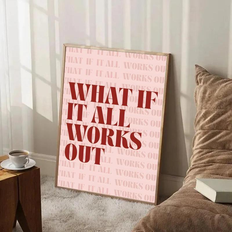 Heartfelt Inspirational Life Story W-What If It All Works Out Poster Lightfast self-adhesive posters ideal for gifting and adorning walls in bedrooms living rooms bars cafes and eateries high-def printing water-repellent safeguard