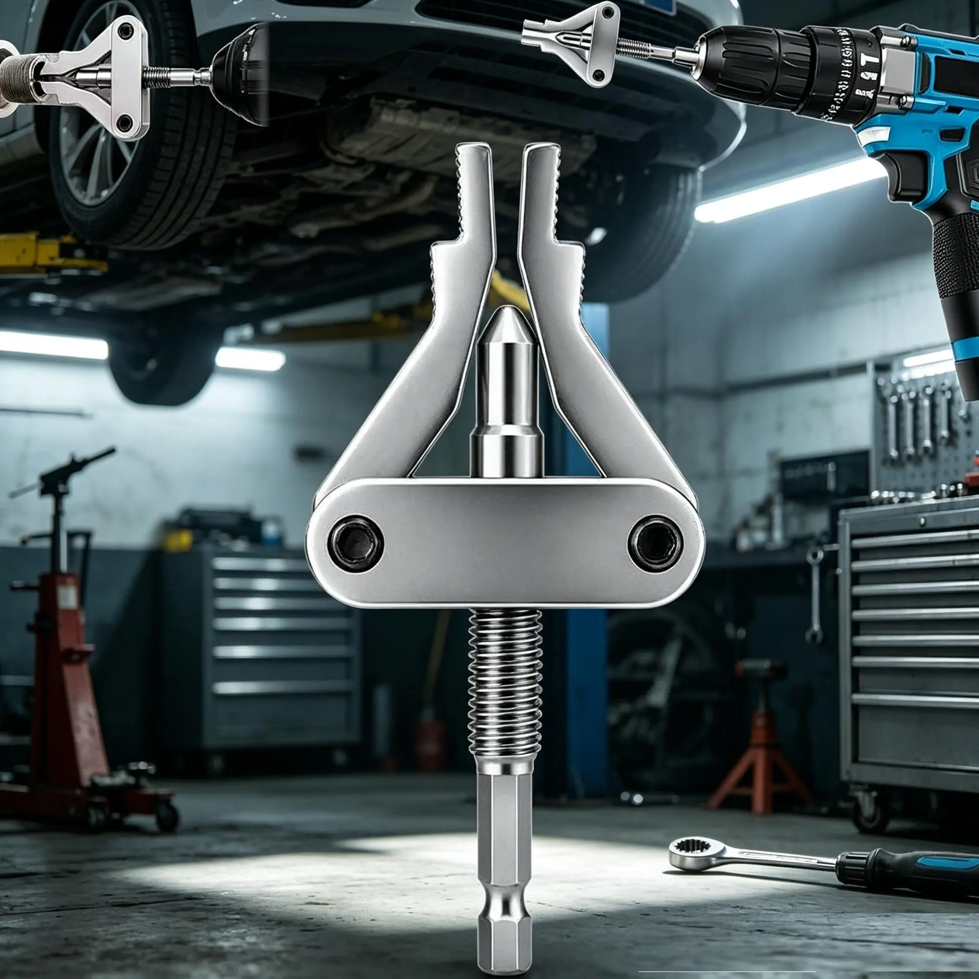Universal Adjustable Broken Screw & Pipe Extractor Tool,Compatible with 1/2", 3/4", 1" Pipe Sizes,Hex Shank Damaged Faucet & Broken Bolt Remover,Support Power Drill & Manual Use,Heavy Duty Removal Tool for Plumbing Maintenance and Home DIY Repair.tool box