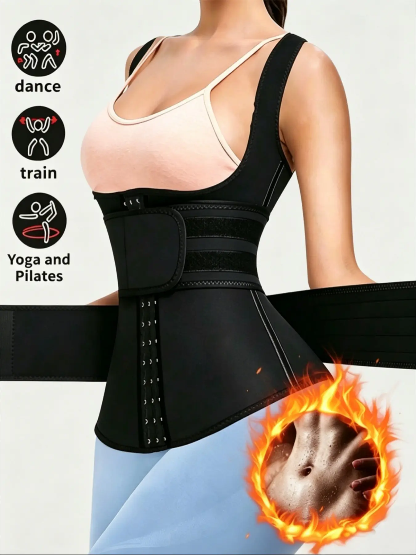 Women's Sports Fitness Compression Waist Trainer, Abdominal and Waist Shaping Corset, Yoga Running Belt, Belly Control Band, Gift for Friends, Shapewear, Flat Belly Cincher