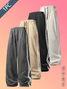 Men's Sport Pants, Casual Gym Fitness Mid-Waist Straight Leg, Classic, Lightweight Comfortable, Loose Fit Long Pants, Christmas Gift