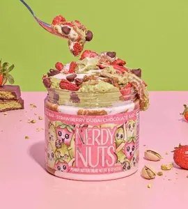 Strawberry Dubai Chocolate Bar Peanut Butter Treat By Nerdy Nuts