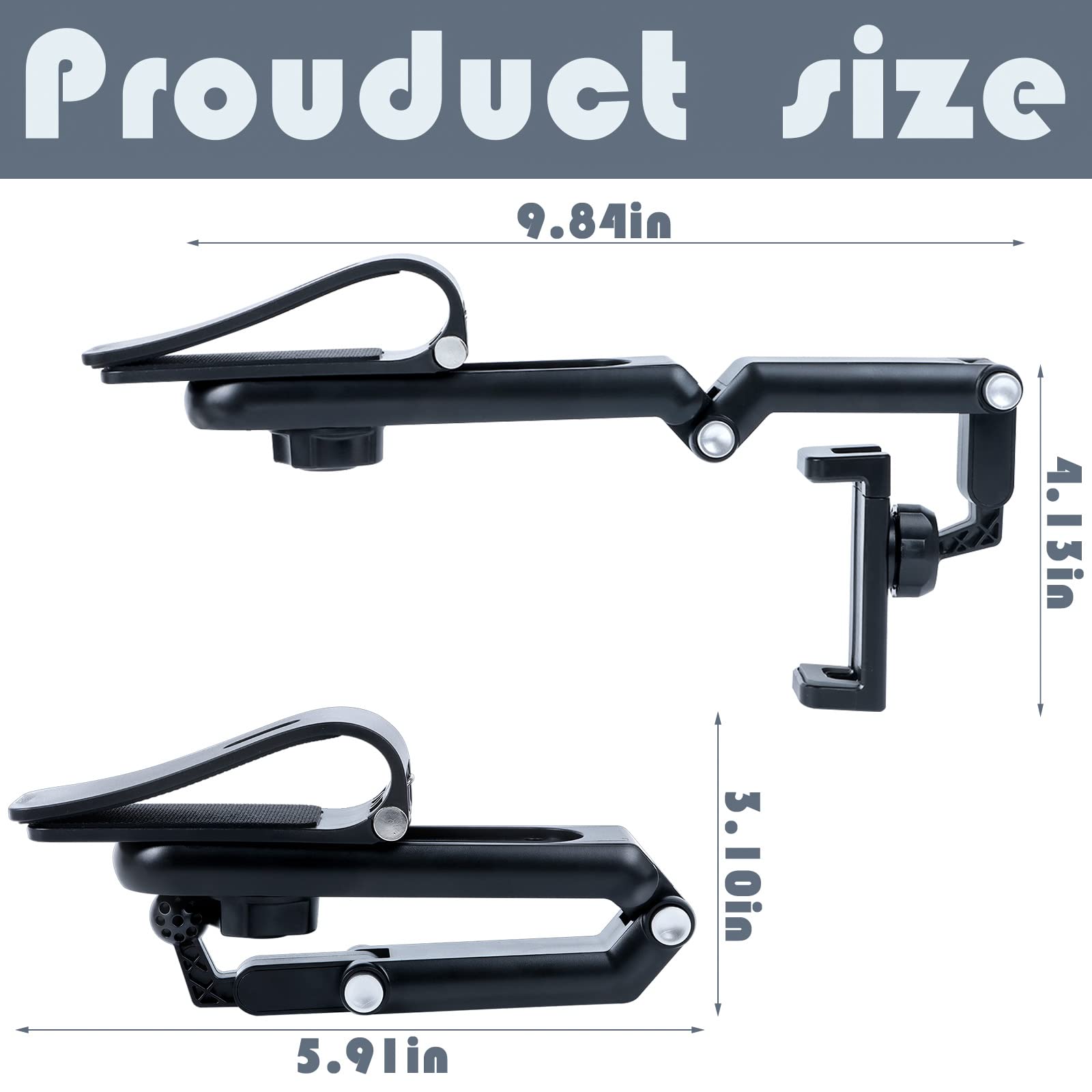 2026 Good Quality New 1080° Multi-function Sun Visor Universal 360 Degree Rotating Phone Holder Suitable for Any Scene Car Holder -Rotatable and Retractable