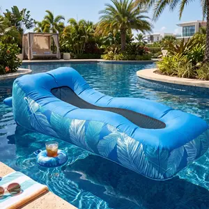 Ultra-Portable Inflatable Outdoor Air Lounger Sofa with Detachable Shade Canopy - Waterproof Water Hammock & Camping Couch. Complete with Fast-Inflation Mini Fan and Securing Stakes. Extremely Easy to Carry and Use Anywhere.