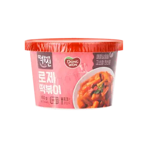 DONGWON Korean Toppoki Rice Cakes with Rose Sauce,Instant Cup Tteokbokki , 5.64oz