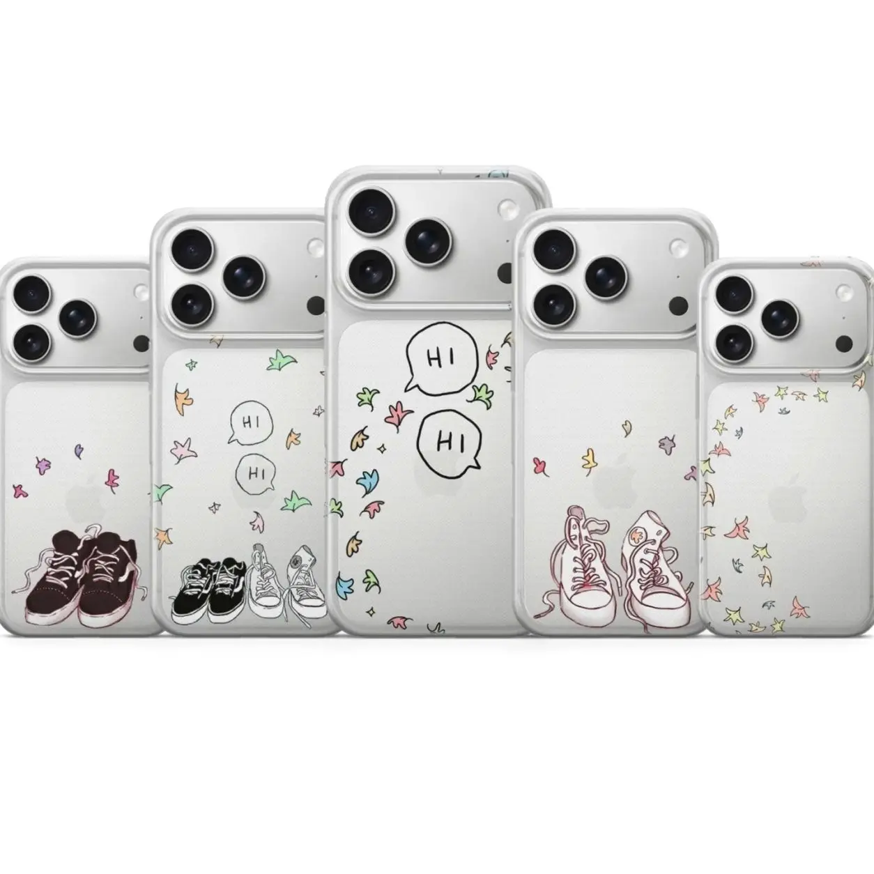 Heartstopper Clear Phone Case Leaves Aesthetic Compatible with iPhone 11, 12, 13, 14, 15, 16, 17 – check our available sizes