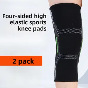 2-Pack Knitted Nylon Thigh & Knee Sleeves - 4-Way Stretch Compression, Breathable Support for Running & Sports Training