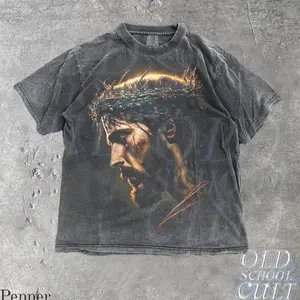 Jesus Vintage 90s Graphic Comfort Colors Shirt, Jesus Portrait Shirt, Easter Shirt, Christian Easter Shirt, Retro Washed Oversize Shirt NAE