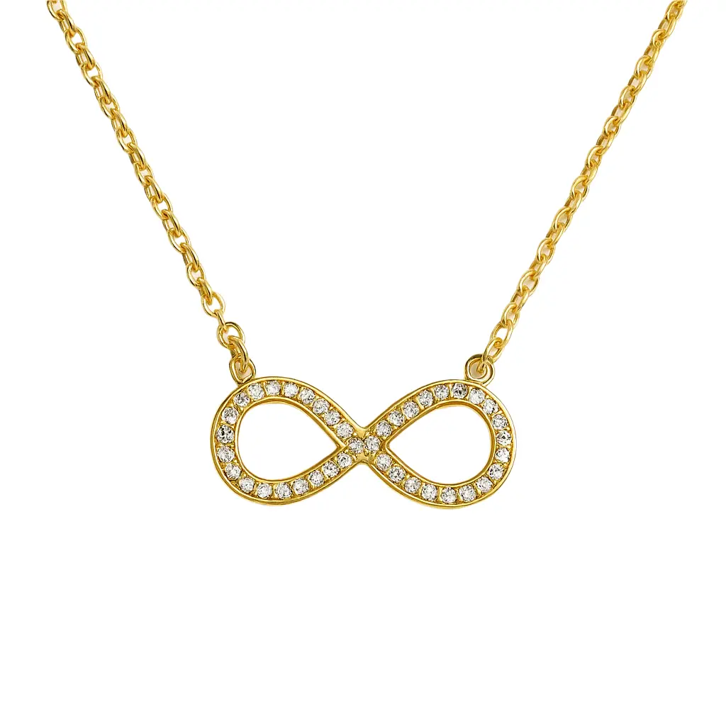 Eternal Glow Necklace – 18K Gold-Plated Infinity Pendant with CZ Stones | Zariah Gold™