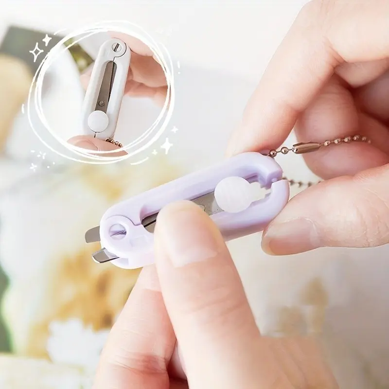 1pc Mini Portable Folding Scissors - Stainless Steel Compact & Easy-to-Use Pastel Colors for Paper Cutting, Art Projects, Office & School Supplies, Office Gadgets, Playful Design, Metallic Construction, Paper Cutters